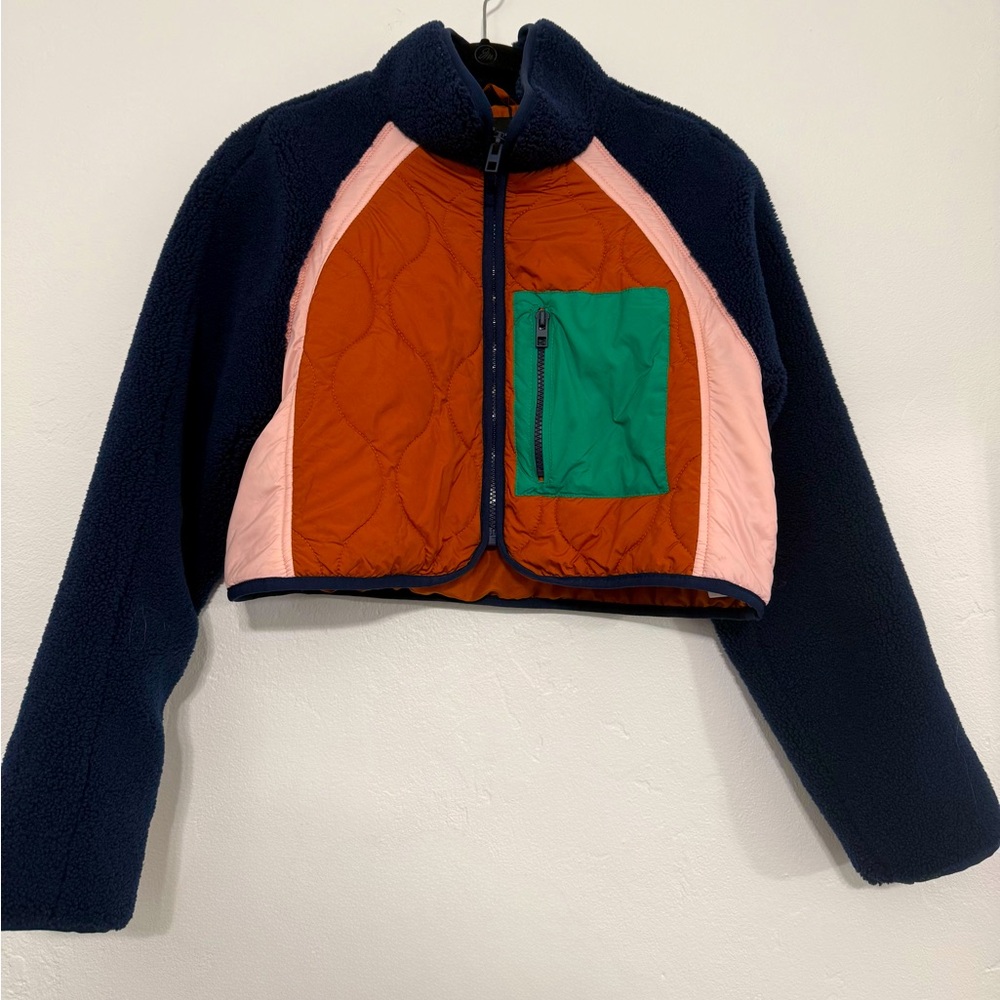 Zara Cropped Puffer/Fleece Jacket, XS